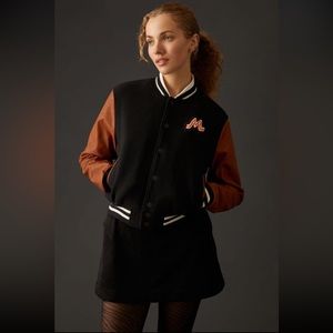 MOTHER denim letterman jacket